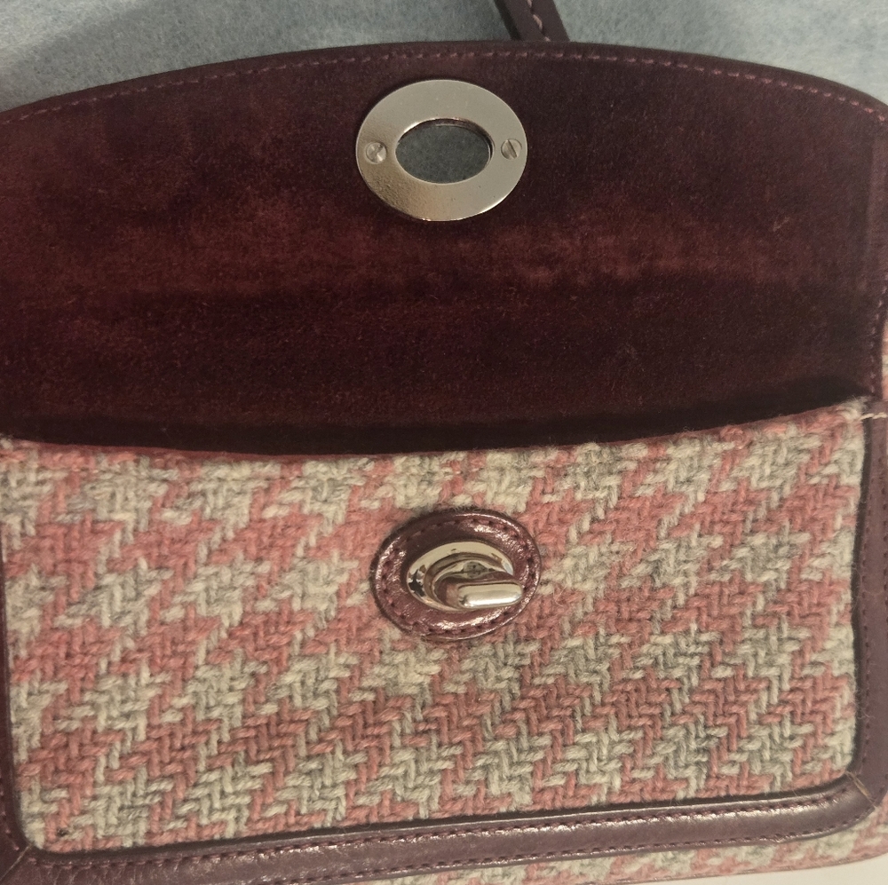 Coach Burgundy and Tweed Wristlet -used - Picture 15 of 16
